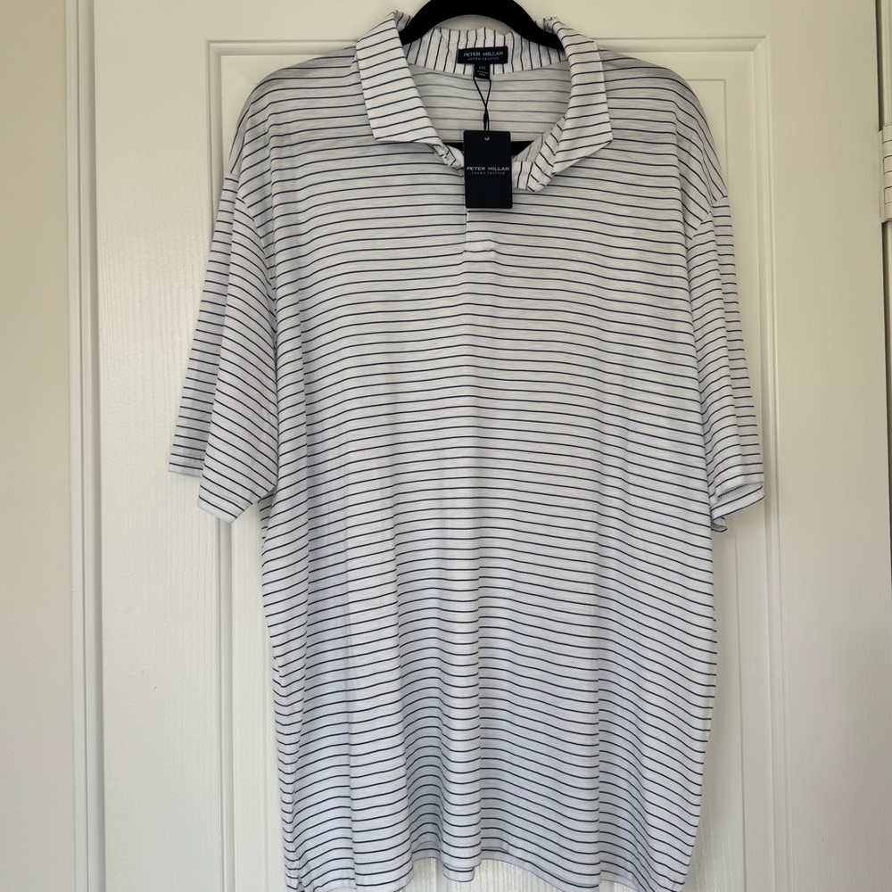 Peter Millar Crown Crafted Performance Stripes Polo Shirt XXL Puma Cotton NWT